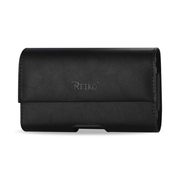 Horizontal Black Leather Case fits Jethro SC435 Senior Phone