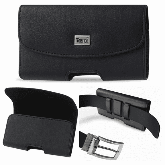 Horizontal Black Leather Magnetic Belt Loop Case is compatible with Samsung Galaxy s25 , s24 , s23 , S22 , S21 , S20 Regular size Phone with any cover on. Will NOT fit Ultra or Plus size phones.
