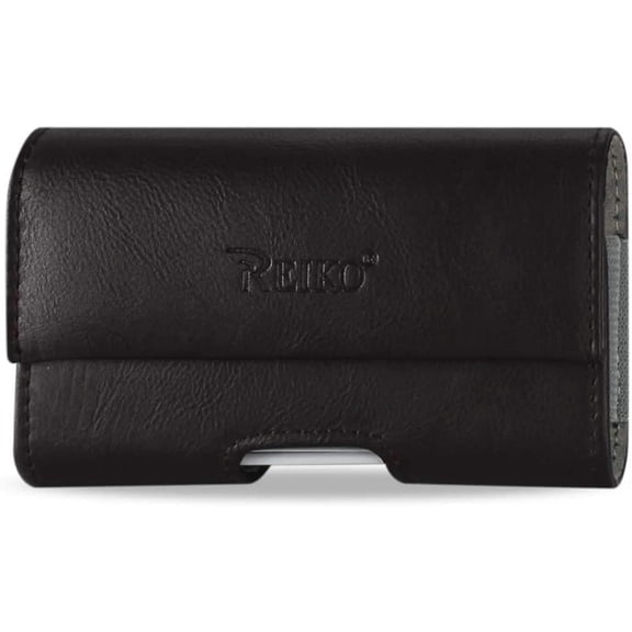 Horizontal Black Leather Magnetic Case fits Cingular Flip IV Phone