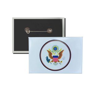 Horizontal Button - Seal United States - USA | Wearable Lapel Accessory, Travel Souvenir, Collectible Memorabilia