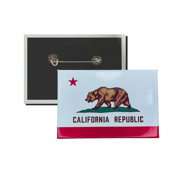 Horizontal Button - State Flag California - USA | Wearable Lapel Accessory, Travel Souvenir, Collectible Memorabilia