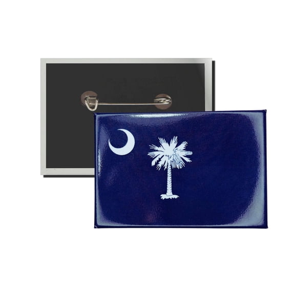 Horizontal Button - State Flag South Carolina - USA | Wearable Lapel Accessory, Travel Souvenir, Collectible Memorabilia