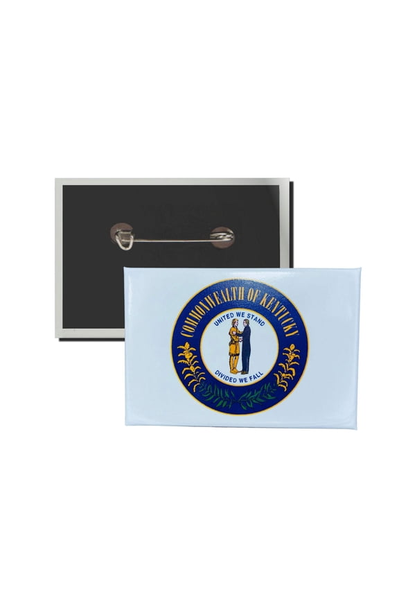 Horizontal Button - State Seal Kentucky - USA | Wearable Lapel Accessory, Travel Souvenir, Collectible Memorabilia