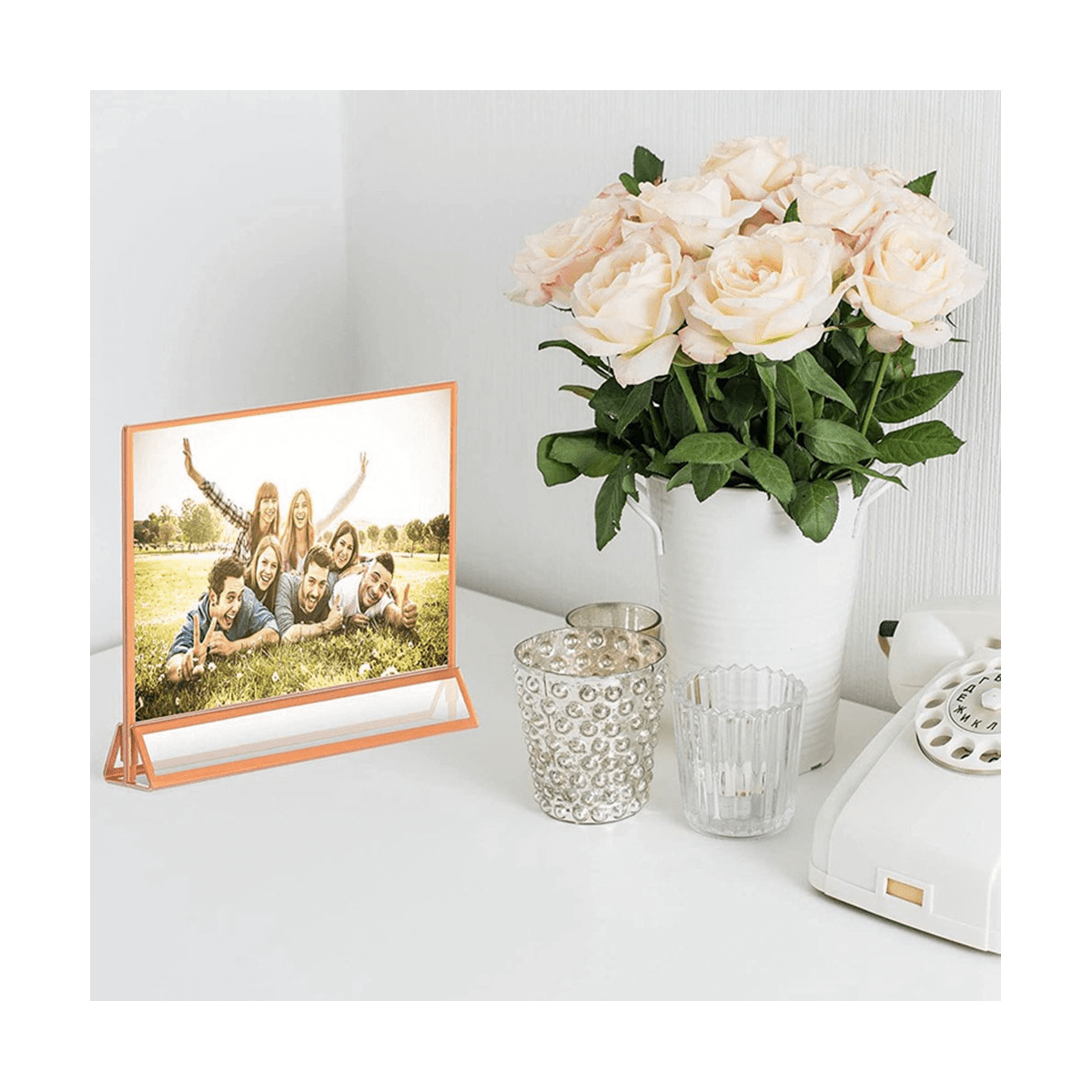 Horizontal Clear Acrylic Sign Holder Double Sided Table Menu Picture