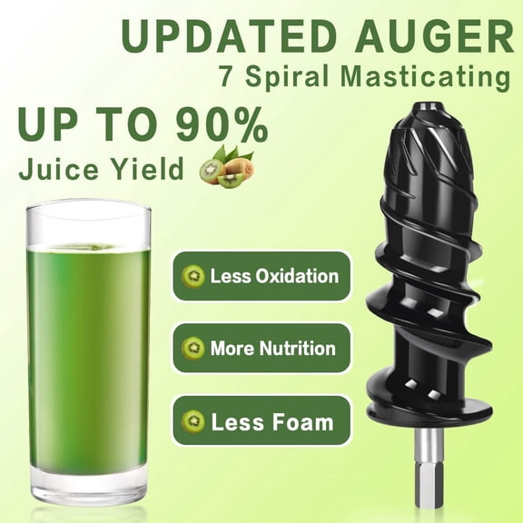Horizontal Cold Press Juicer Two Speed Slow Masticating Extractor Silent Motor Easy Clean Green