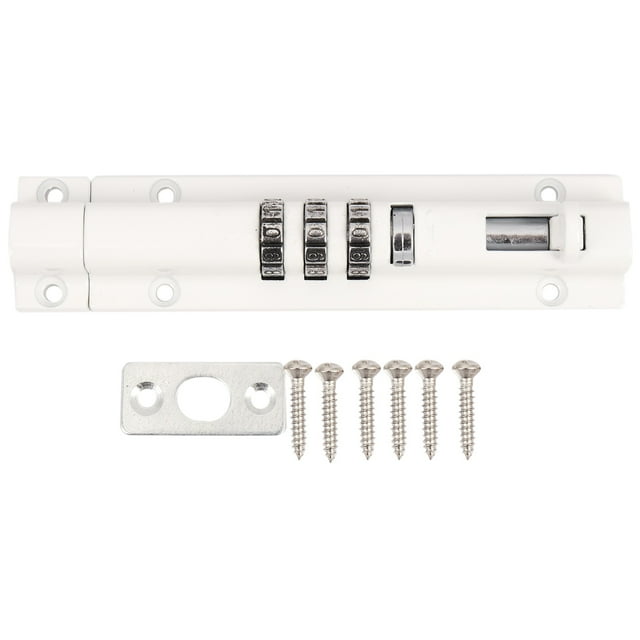 Horizontal Door Bolt Lock Sliding Combination Code Can Be Reset White