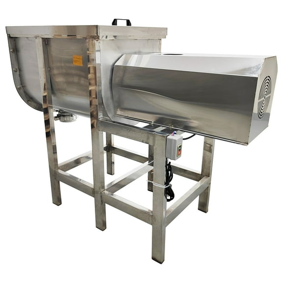 Horizontal Dry and Wet Mixer 304 Stainless Steel Spiral Mixer for Feed Powder Plastic Particles 220Lbs 220V