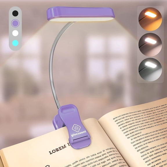 Horizontal ET-Hd Book Light for Rding in Bed, Eye Caring, CRI 95, 3 Colors & 5 Brightness, Rechargble Long Lasting Light, 1.8Oz Lightweight Portable, Perfect Lovers