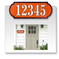 thumbnail image 1 of Horizontal Fancy Address Numbers for Outside, Custom, Super Reflective Aluminum Easy Peel and Stick Stickers, 1 Pack Personalized Home/Office/Mailbox Address (3x9 inches, Orange), 1 of 7