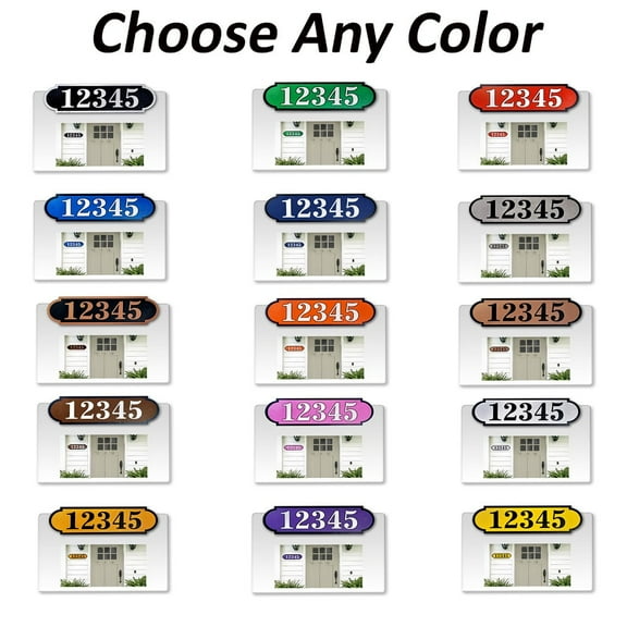 Horizontal Fancy Address Numbers for Outside, Custom, Super Reflective Vinyl Stickers, 1 Pack Personalized Home/Office/Mailbox Address (3x9 inches, Black)