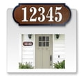thumbnail image 1 of Horizontal Fancy Address Numbers for Outside, Custom, Super Reflective Vinyl Stickers, 1 Pack Personalized Home/Office/Mailbox Address (4x16 inches,Brown), 1 of 7