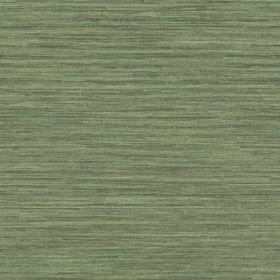 Tempaper Horizontal Faux Grasscloth Woodland Green Removable Peel and Stick Wallpaper, 20.5 in X 16.5 ft