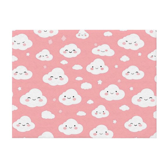 Horizontal Flannel Blanket Is Light Warm Soft Anti-Pilling Anti-Wrinkle Anti-Allergy And No Hair Loss For Bed And Sofa Camping Travel Cute Cloud