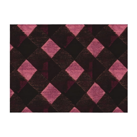 Horizontal Flannel Blanket Is Light Warm Soft Anti-Pilling Anti-Wrinkle Anti-Allergy And No Hair Loss For Bed And Sofa Camping Travel Argyle Plaid Darkorchid_2