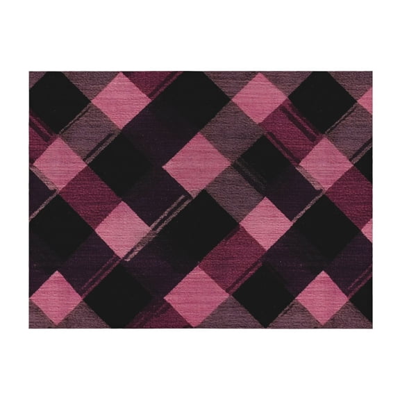 Horizontal Flannel Blanket Is Light Warm Soft Anti-Pilling Anti-Wrinkle Anti-Allergy And No Hair Loss For Bed And Sofa Camping Travel Argyle Plaid Darkorchid_3