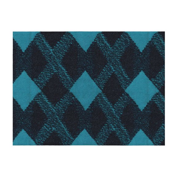 Horizontal Flannel Blanket Is Light Warm Soft Anti-Pilling Anti-Wrinkle Anti-Allergy And No Hair Loss For Bed And Sofa Camping Travel Argyle Plaid Darkturquoise_4