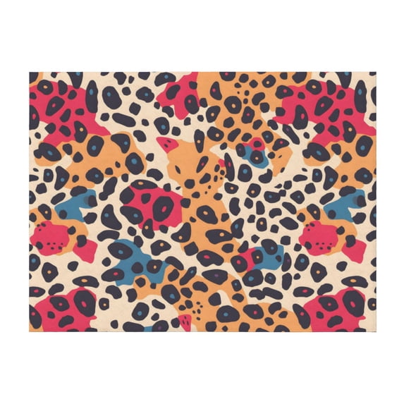 Horizontal Flannel Blanket Is Light Warm Soft Anti-Pilling Anti-Wrinkle Anti-Allergy And No Hair Loss For Bed And Sofa Camping Travel Leopard Print Pattern Rainbow_4