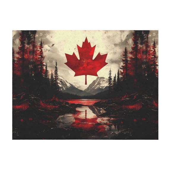 Horizontal Flannel Blanket Is Light Warm Soft Anti-Pilling Anti-Wrinkle Anti-Allergy And No Hair Loss For Bed And Sofa Camping Travel Maple Leaf Snow Mountain Shrub