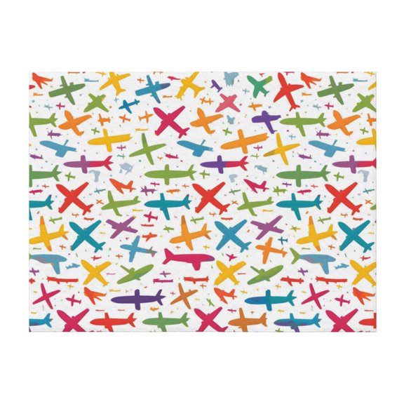 Horizontal Flannel Blanket Is Light Warm Soft Anti-Pilling Anti-Wrinkle Anti-Allergy And No Hair Loss For Bed And Sofa Camping Travel Multicolored Aircraft