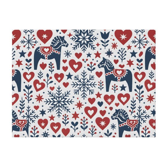 Horizontal Flannel Blanket Is Light Warm Soft Anti-Pilling Anti-Wrinkle Anti-Allergy And No Hair Loss For Bed And Sofa Camping Travel Nordic Folk Art Christmas Pattern