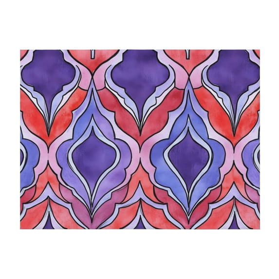 Horizontal Flannel Blanket Is Light Warm Soft Anti-Pilling Anti-Wrinkle Anti-Allergy And No Hair Loss For Bed And Sofa Camping Travel Palevioletred Moroccan Trellis Hand-Drawn Sketch_1