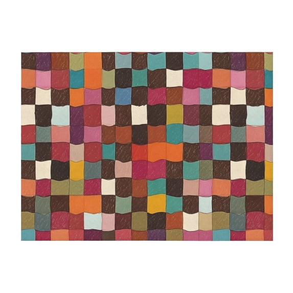 Horizontal Flannel Blanket Is Light Warm Soft Anti-Pilling Anti-Wrinkle Anti-Allergy And No Hair Loss For Bed And Sofa Camping Travel Saddlebrown Colorful Houndstooth Hand-Drawn Sketch_4