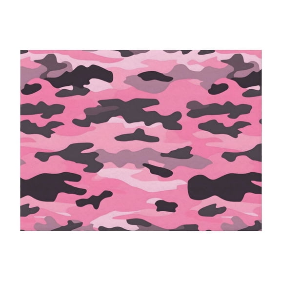 Horizontal Flannel Blanket Is Light Warm Soft Anti-Pilling Anti-Wrinkle Anti-Allergy And No Hair Loss For Bed And Sofa Camping Travel Texture Military Camouflage Pattern Abstract Pink_1