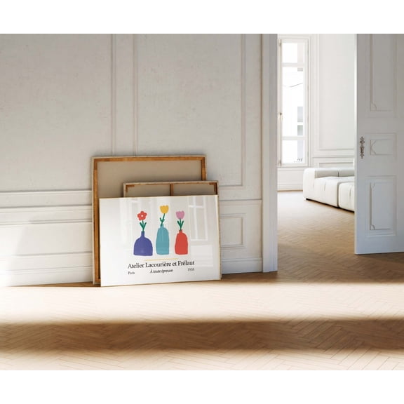 Horizontal French Narrow Flower Wall Decor, Unframed Paper Poster 8x10in