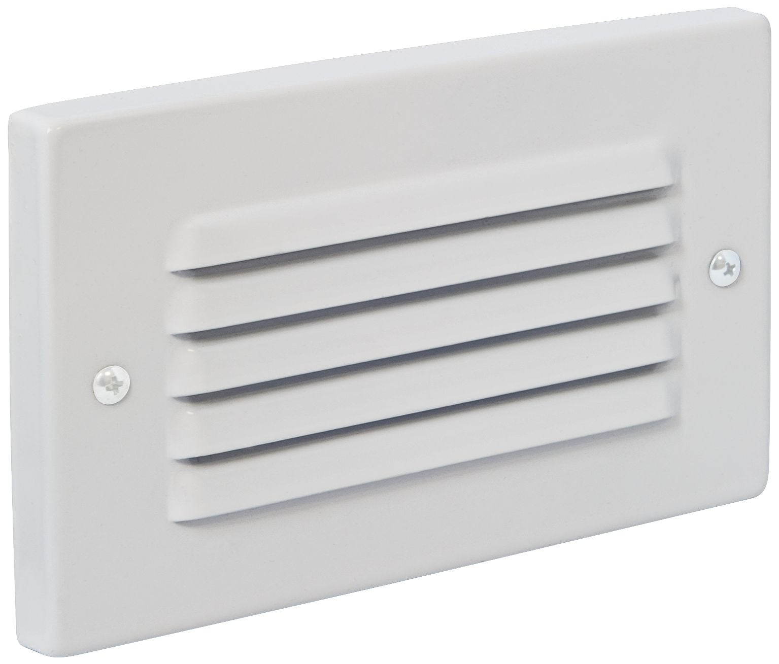 White Horizontal Louvered LED Step Light for Indoor/Outdoor Use