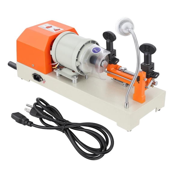 Horizontal Key Cutting Electric Duplicator, Machine with Manual/Electric Mode, Rear Universal Clamp, LED Light, for Wavy Keys, 19 x 7 x 8 Inch