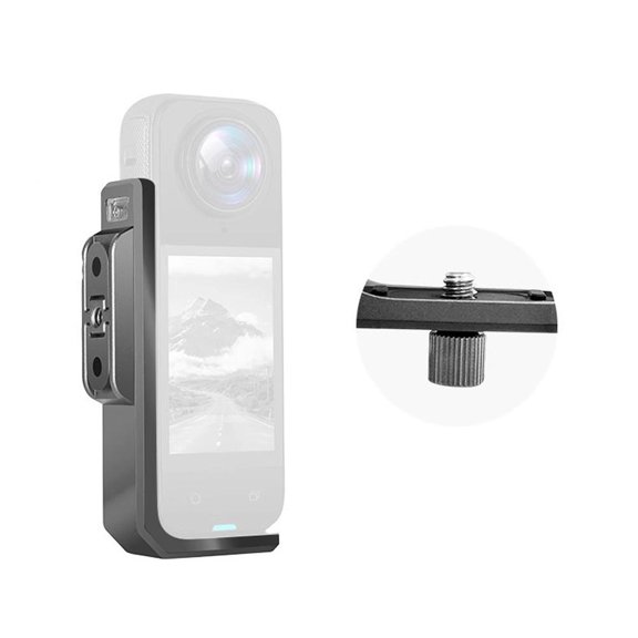 Horizontal L-shaped Mount Bracket for Insta360 X5 Action Camera Aluminum Alloy Bracket Quick-Release Horizontal Action Camera Mount CNC Aluminum Alloy Accessory