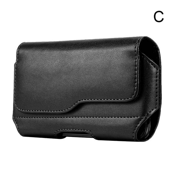 Horizontal Leather Belt Case Holster Pouch Sleeve Phone Holder for Men Travel Outdoor