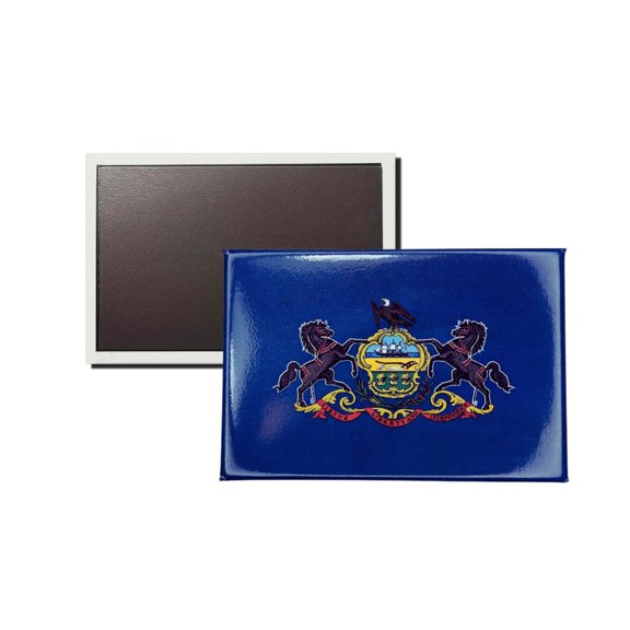 Horizontal Magnet - State Flag Pennsylvania - USA | Refrigerator Decor Accent, Travel Souvenir, Collectible Keepsake, Home Office Magnet