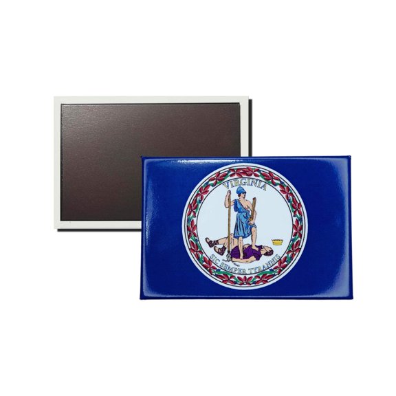 Horizontal Magnet - State Flag Virginia - USA | Refrigerator Decor Accent, Travel Souvenir, Collectible Keepsake, Home  Office Magnet