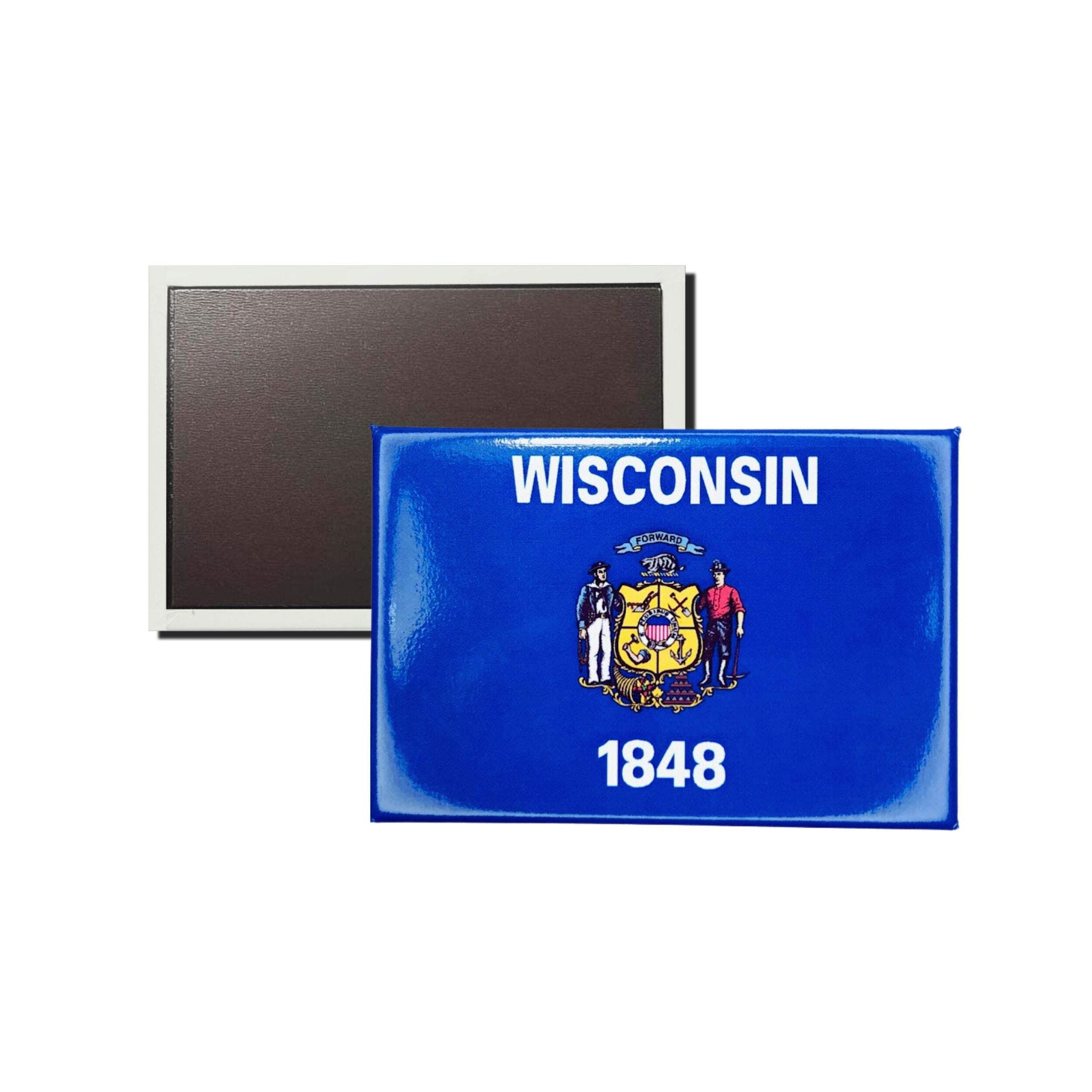 Horizontal Magnet - State Flag Wisconsin - USA | Refrigerator Decor ...