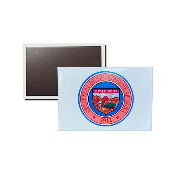 Horizontal Magnet - State Seal Arizona - USA | Refrigerator Decor Accent, Travel Souvenir, Collectible Keepsake, Home Office Magnet