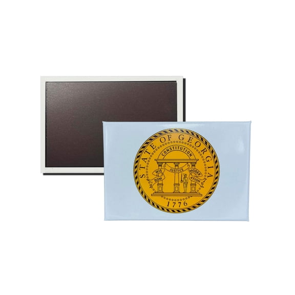 Horizontal Magnet - State Seal Georgia - USA | Refrigerator Decor Accent, Travel Souvenir, Collectible Keepsake, Home Office Magnet