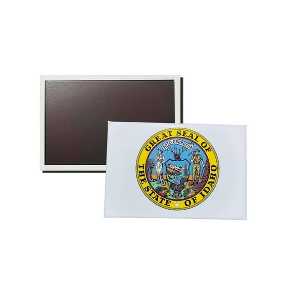 Horizontal Magnet - State Seal Idaho - USA | Refrigerator Decor Accent, Travel Souvenir, Collectible Keepsake, Home Office Magnet