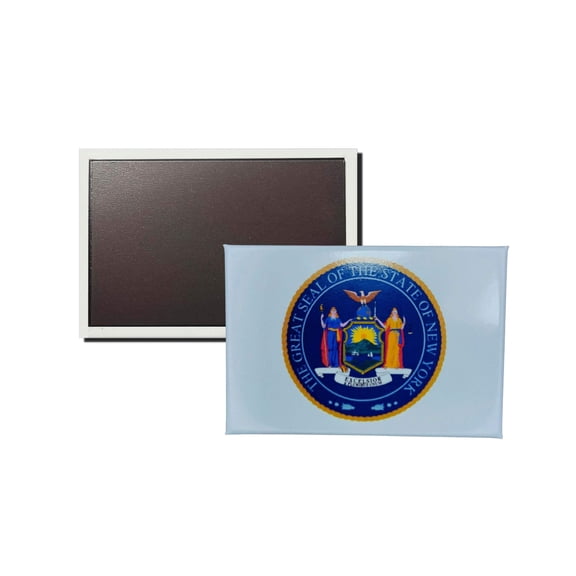 Horizontal Magnet - State Seal New York - USA | Refrigerator Decor Accent, Travel Souvenir, Collectible Keepsake, Home Office Magnet