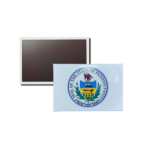 Horizontal Magnet - State Seal Pennsylvania - USA | Refrigerator Decor Accent, Travel Souvenir, Collectible Keepsake, Home Office Magnet