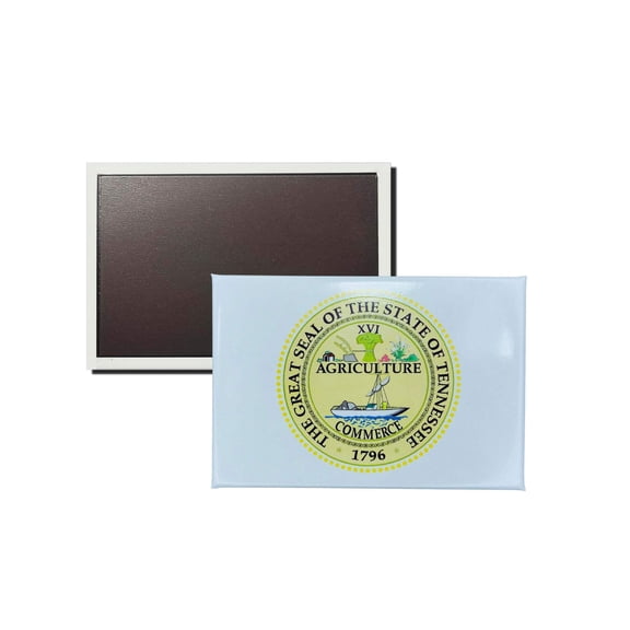 Horizontal Magnet - State Seal Tennessee - USA | Refrigerator Decor Accent, Travel Souvenir, Collectible Keepsake, Home Office Magnet