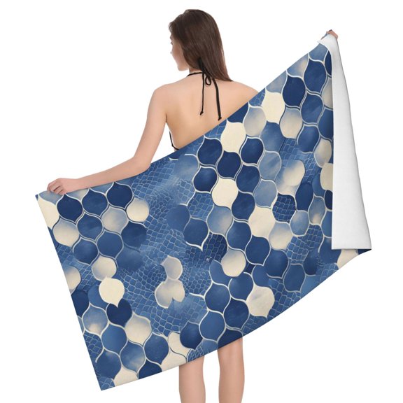 Horizontal Microfiber Absorbent Bath Towel 5232in Household Blanket For Quick Drying Beach School Outdoor Travel Travel Snake Skin Print Style Doderblue_4