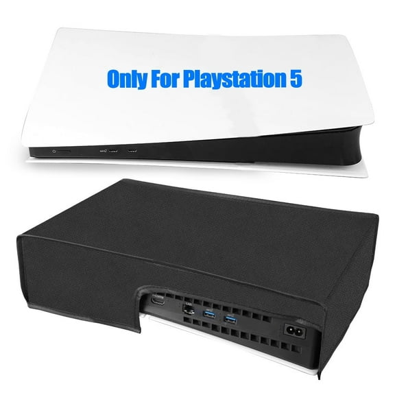 Horizontal Mode Dust Cover for PS5 Console 1680D Oxford Cloth Anti-Scratch Waterproof Dust Guard Backend Cutaway Design