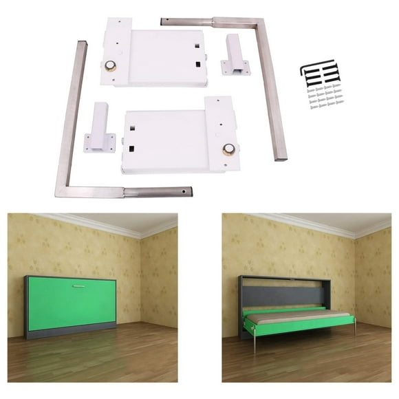 Horizontal Murphy Wall Bed Mechanism Hardware Kit for Full Size Queen Size,Twin Size,King Size BedHorizontal Wallbed Mounting,White