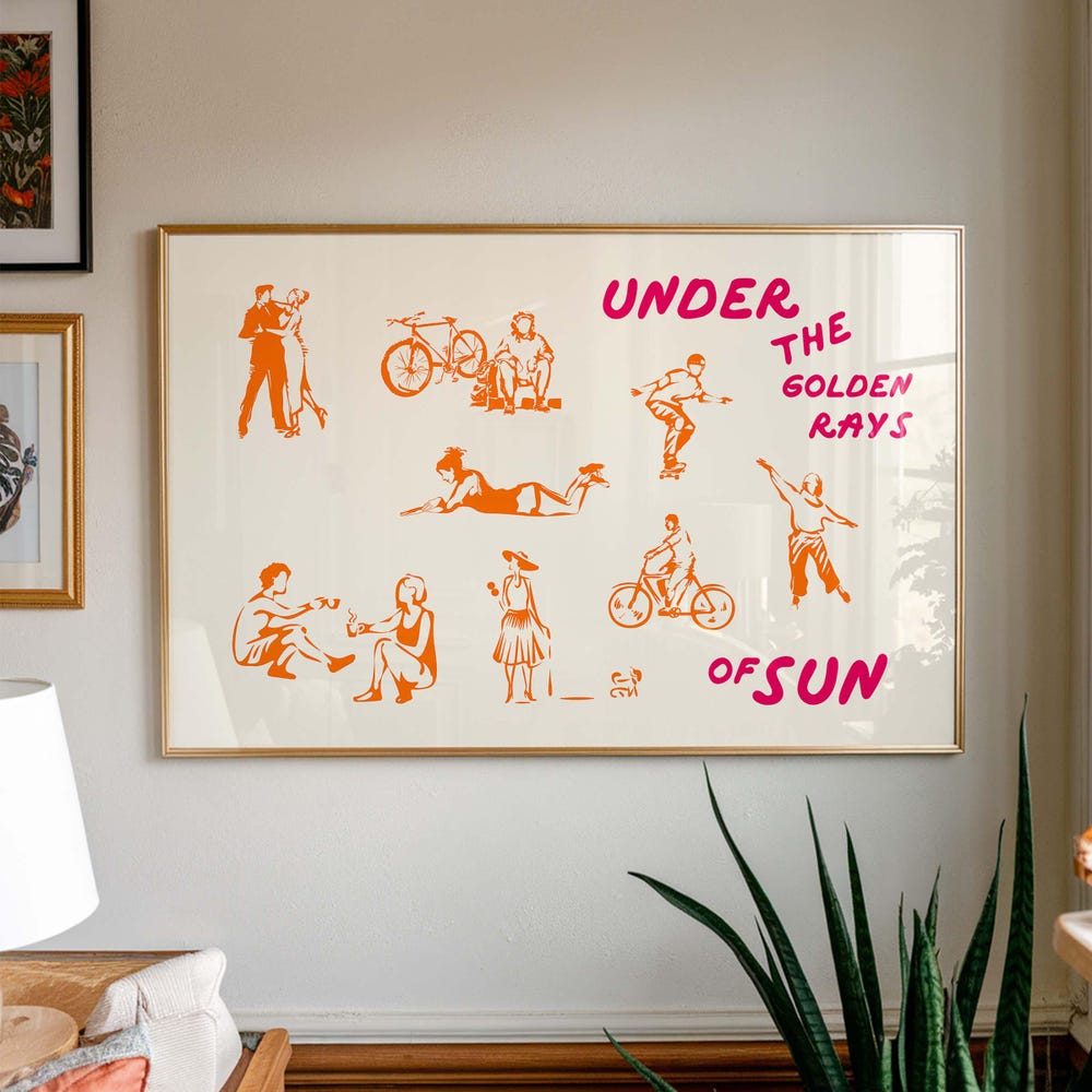 Pink Orange Gradient Modern Wall Art Poster - Walmart.com