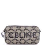 Horizontal Pouch Crossbody Bag Logo Triomphe Coated Canvas By Rebag