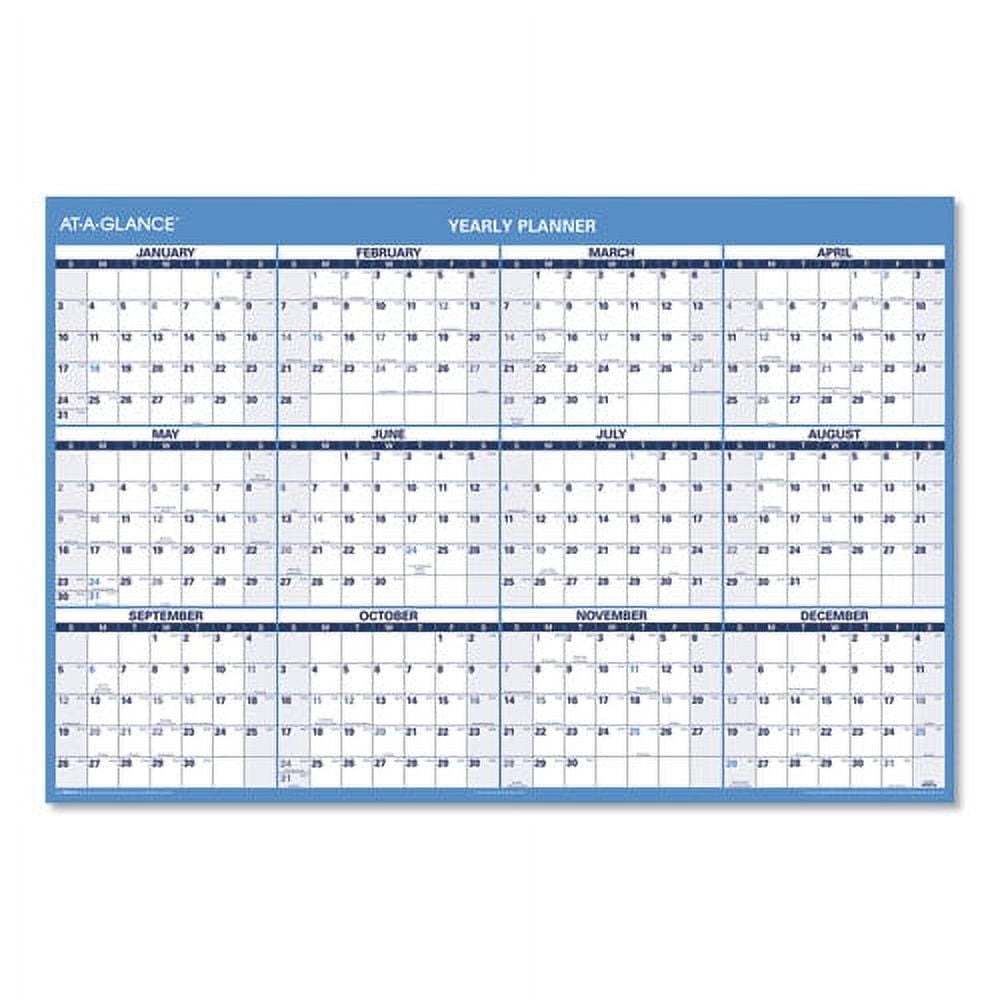 At-a-glance 2024 Horizontal Reversible Erasable Wall Calendar Extra Large 48 x