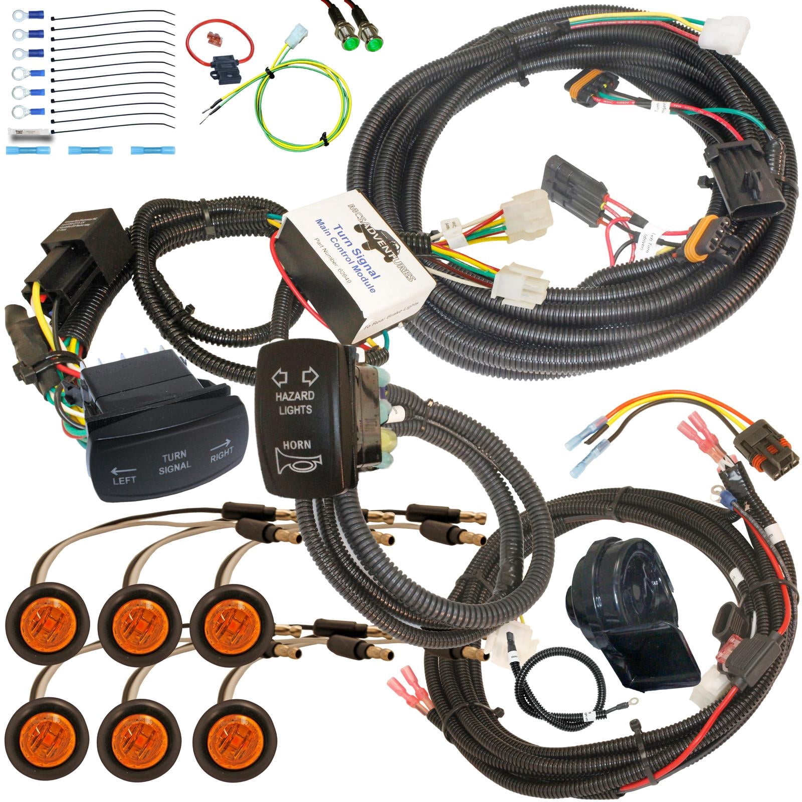Horizontal Rocker Switch Polaris Plug and Play turn kit with Horn ...