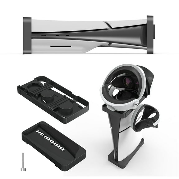 Horizontal Stand For PS5 Slim/PSVR2,  Game Console Stand Controller Holder Support Standing and Landscape Mount