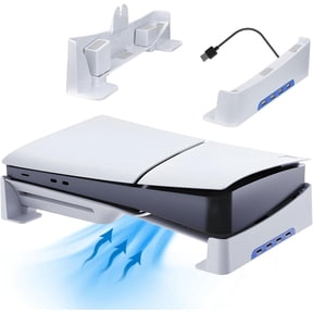 Horizontal Stand with USB Hubs for PS5 Pro, Anti-Slip Dual Mode Base for PS5 Slim/Pro Disc & Digital Edition, Mini Design Stabilized Stand Exclusive for Gaming Room Setup, White